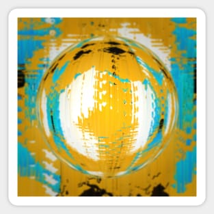 Tie Dye Yellow Abstract Hippy Marble Sticker